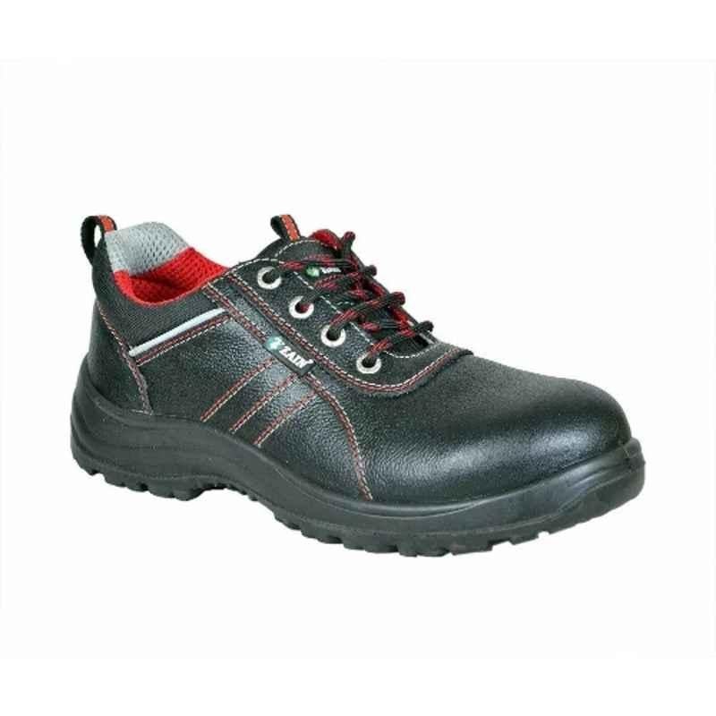 Zain Safety S1-SR Luxor Genuine Leather Steel Toe Black Safety Shoes, Size: 12