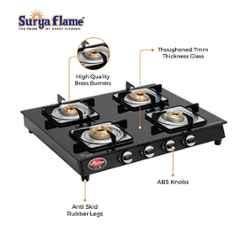 Buy Surya Flame Nexa Burner Manual Ignition Glass Gas Stove Online At