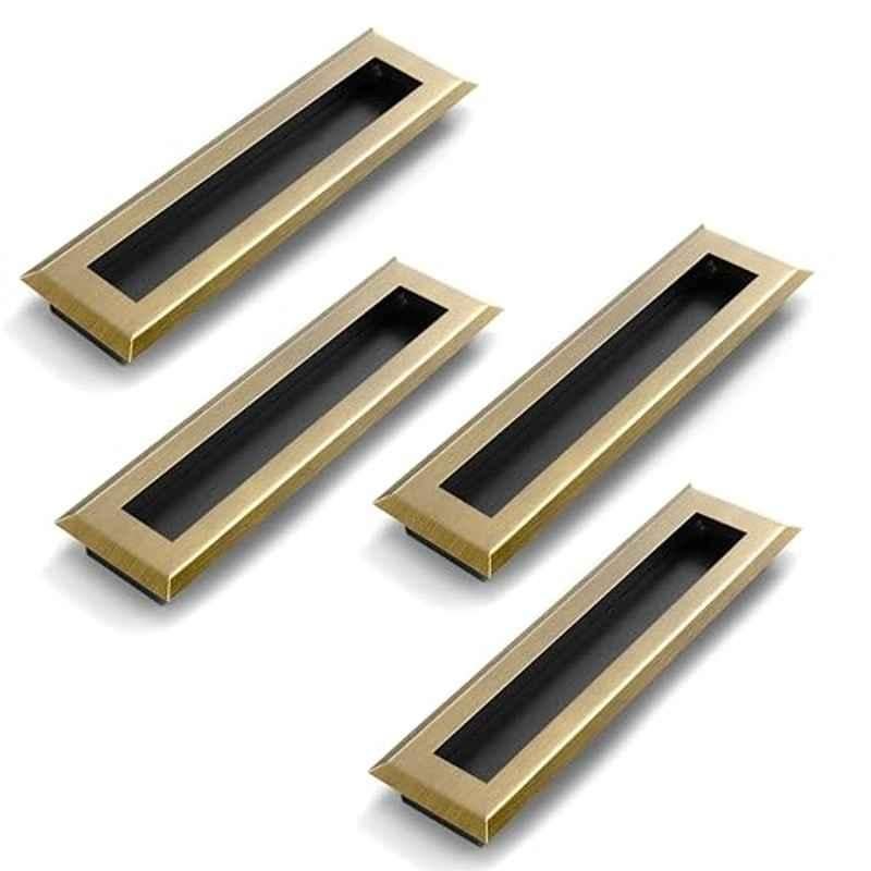 Plantex 160mm Zinc Antique Brass Concealed Handle for Sliding Door, Wardrobe & Kitchen Cabinet (Pack of 4)- APS-DTC-3900-BA-160MM-CONCELD-HANDL-PK4
