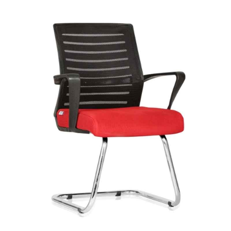 Da URBAN Bella Red Medium Back Mesh Heavy Duty Metal Frame Office Ergonomic Chair