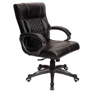 Rose Iran Leatherette Black Medium Back Revolving Executive Office Chair
