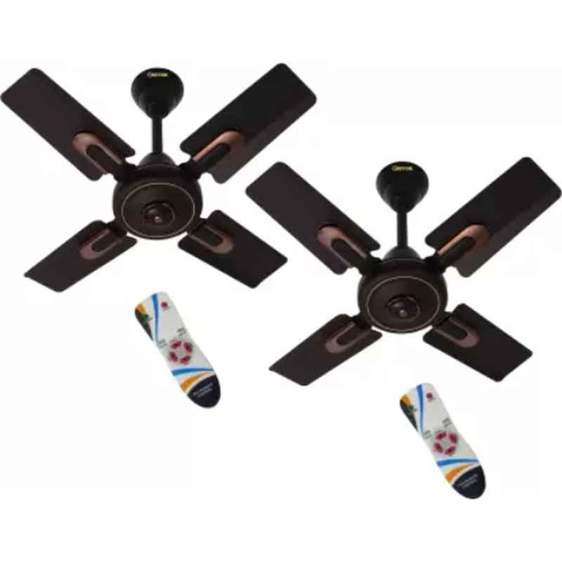 Gestor MARCUS NEO 60W Smocked Brown Ultra High Speed Anti Dust 4 Blade Ceiling Fan with Wireless Remote Control, Sweep: 600 mm (Pack of 2)