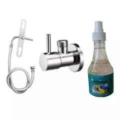 Fastgear 3 Pcs Turbo Stainless Steel Silver Chrome Finish Bathroom Faucet Set, FG2374