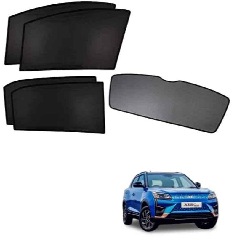 Kozdiko 5 Pcs Polyester Black Non Magnetic Window & Rear Sun Shades Set for Mahindra Xuv 400