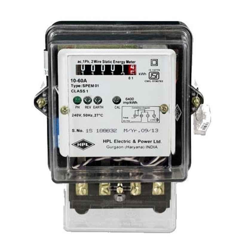 HPL 10-60A Single Phase Counter Energy Meter