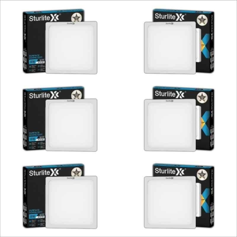 Sturlite S-FIT 8W 640lm Cool White Square LED Surface Light (Pack of 6)
