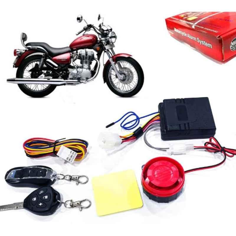 Auto Pearl 12V Black Two-Way Anti Theft Motorcycle Alarm Kit with 2 Pcs Remote for Twin spark