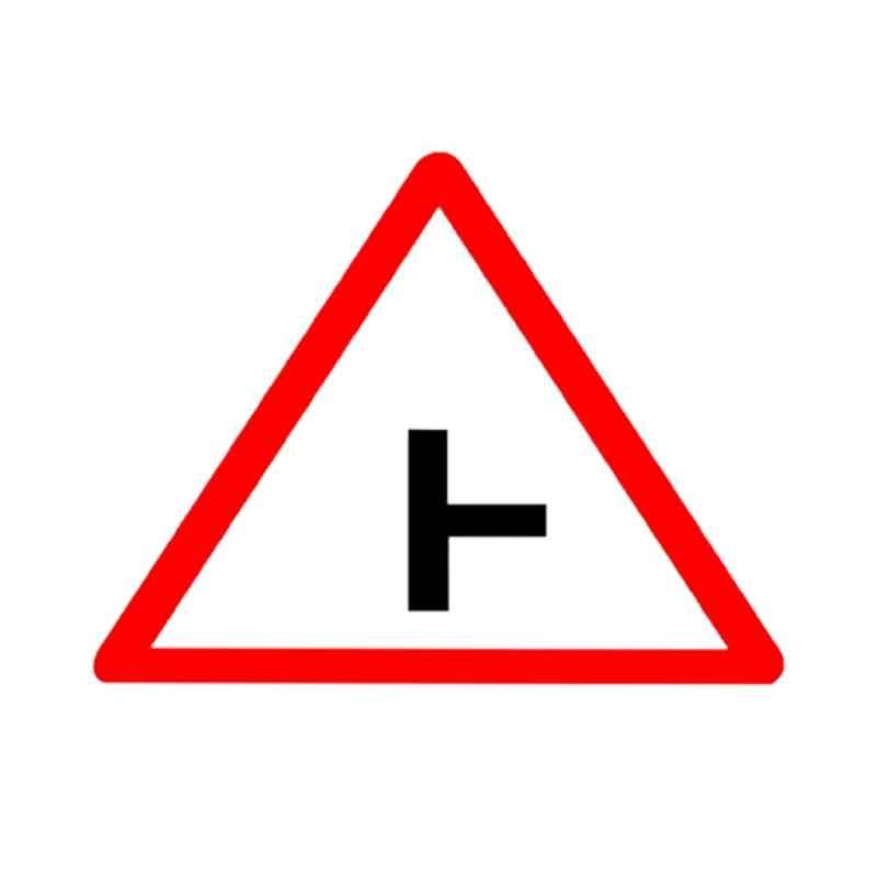 Ladwa 600mm Aluminium Red & White Triangle Side Road Right Cautionary Retro Reflective Road Signage, LSI-CSB-600mm-SRRCR