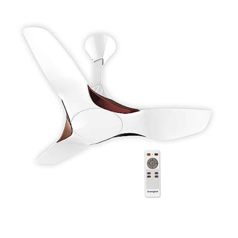 Crompton Silent Pro Enso 25W 320rpm Silk white 3 Blade Ceiling Fan, CFSPENS36SWT5S, Sweep: 900 mm
