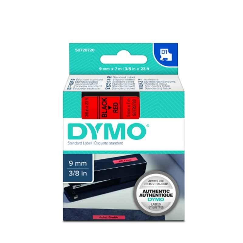 Dymo S0720720 9mmx7m Black on Red D1 Label Maker Tape, 40917