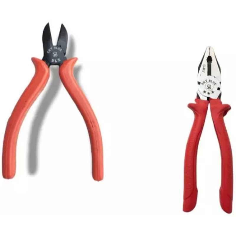 Sky Blue 2 Pcs 7.8 inch Lineman Plier Combo, SBE_PLIER_COMBO_MOD_00659