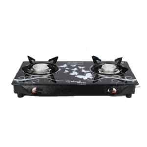 Sigri-Wala Surya Prime Cook 2 Burner Designed Stainless Steel Black Manual Gas Stove