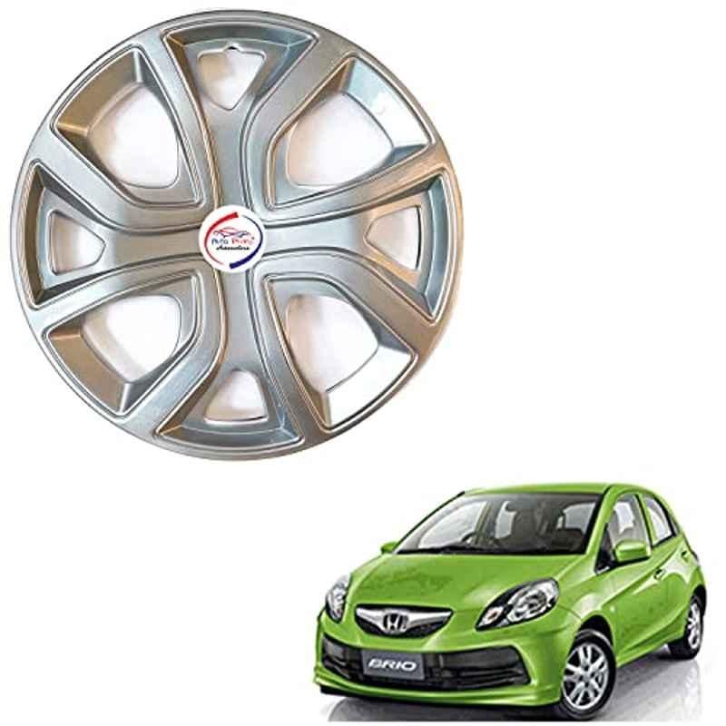 Auto Pearl 4 Pcs 14 inch ABS Press Type Hubcap Wheel Cover Set with Retention Ring for Honda Brio