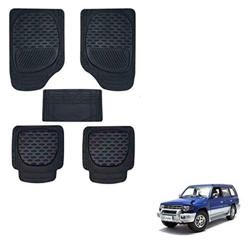 Kozdiko 6255 5 Pcs Rubber & PVC Black Heavy Car Foot Mat Set for Mitsubishi Pajero