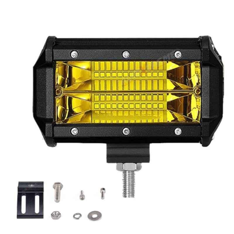 AllExtreme EX7IY2P 24 LED 7 inch 72W Cube Yellow Spot Lamp CREE LED Waterproof Fog Light Pod with Mounting Brackets