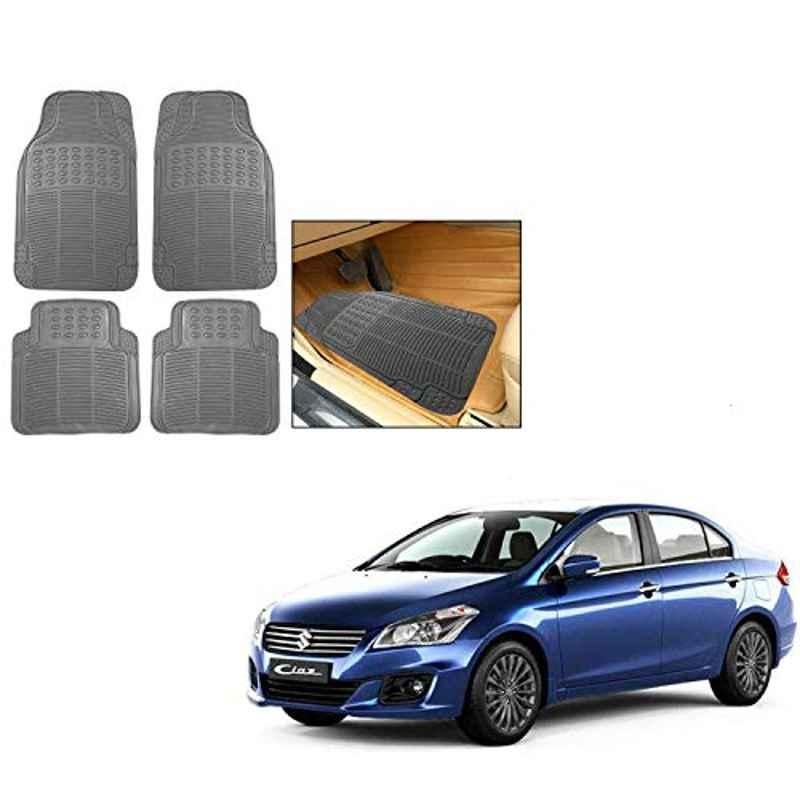 Kozdiko 4 Pcs Rubber Grey Car Mat Set for Maruti Suzuki Ciaz Facelift 2018-Present