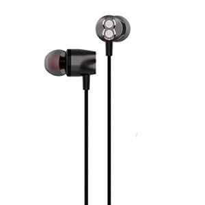 Tessco CH-235 Black In-Ear Wired Earphones with Extra Bass, Noise Cancelling Support, Built-in Mic & Volume Control