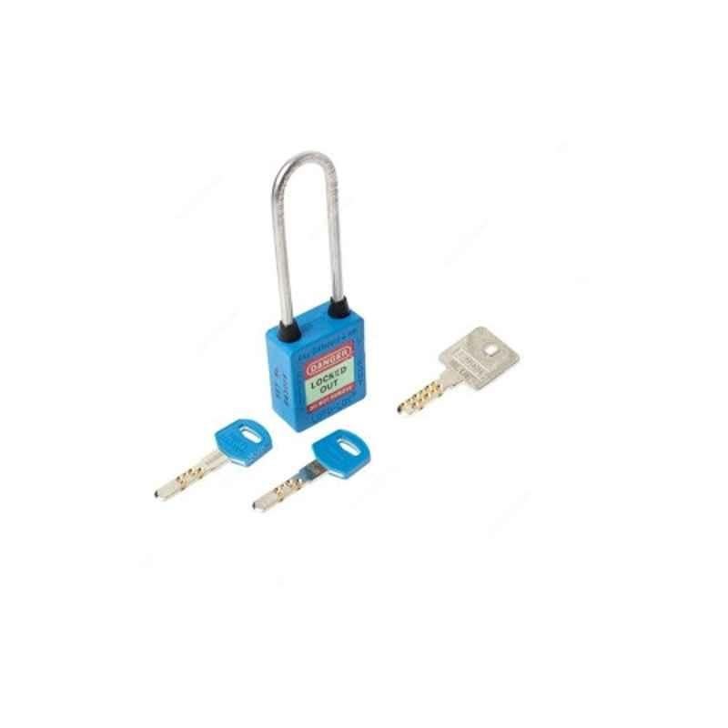 Loto-Lok 80x5mm Nylon & Stainless Steel Blue Three Point Traceability Lockout Padlock, 3PTPBKDMKL80