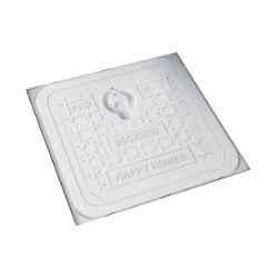 Happy Homes 5 Ton FRP Marble White Square Manhole Cover with Frame, Size: 250x250 mm