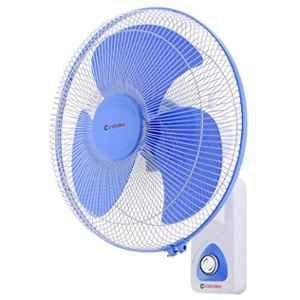 Candes 80W 400mm ABS White & Blue 3 Blade Automatic Oscillation Wall Fan, 16WFWB02