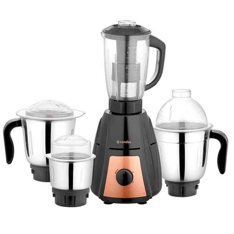 Candes Eathan 900W Stainless Steel Black & Gold Mixer Grinder with 4 Jars