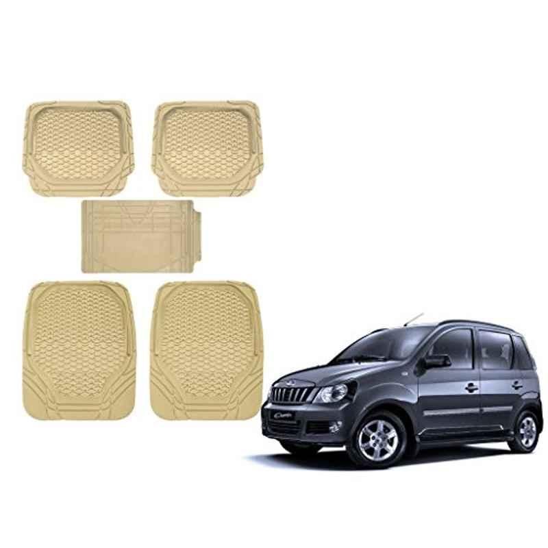 Kozdiko 5 Pcs 8855TW Beige Car Foot Mat Set for Mahindra Quanto, koz_37625