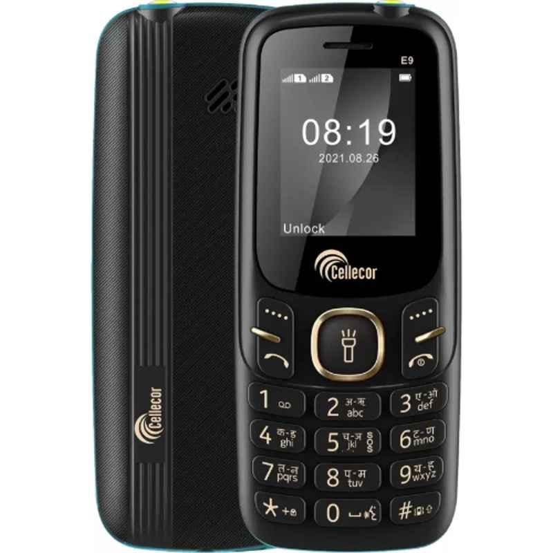 Cellecor E9 32GB/32GB 1.8 inch Black & Brown Dual Sim Feature Phone with Torch Light & FM
