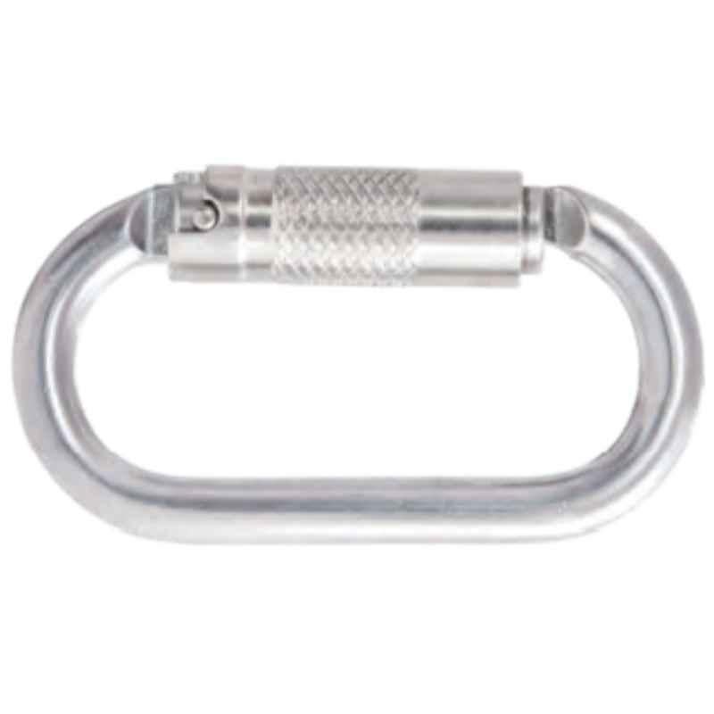 Karam 13.5mm Stainless Steel Forged Triple Action Locking Bulb Type Karabiner with Captive Pin, PN 119TBE SS