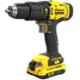 Stanley Fatmax 20V 1.5Ah Cordless Brushed Hammer Drill With 100 Pcs Accessories Kit, 2 Pcs Batteries & 1 Pc Charger, SCD711C1H