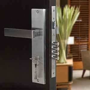Voltizi 10 inch Stainless Steel 304 CY Plate Mortise Door Lock Handle Set, LB1007-BSK