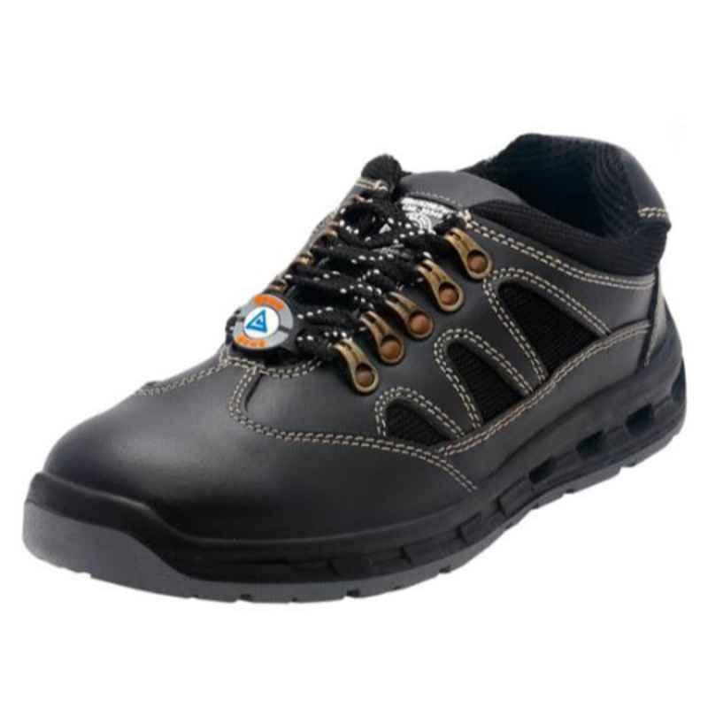 Acme Blitz Leather Low Ankle Steel Toe Black Safety Shoes, Size: 6