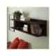 Angel Furniture 105x30x18cm Walnut Glossy Finish Sheesham Wood Open Storage Wall Shelf, AF-179W