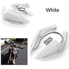 AOW Motorcycle Handguards with Led Light for 7/8 inch Grips - 300 * 140 * 110mm (White) Folding Type Universal for All Bikes TY-31