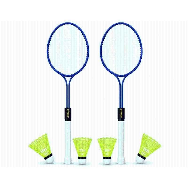 STYRKR Royal Blue Junior Phantom 2 Pcs Multicolour Badminton with 4 Shuttlecock Badminton Kit