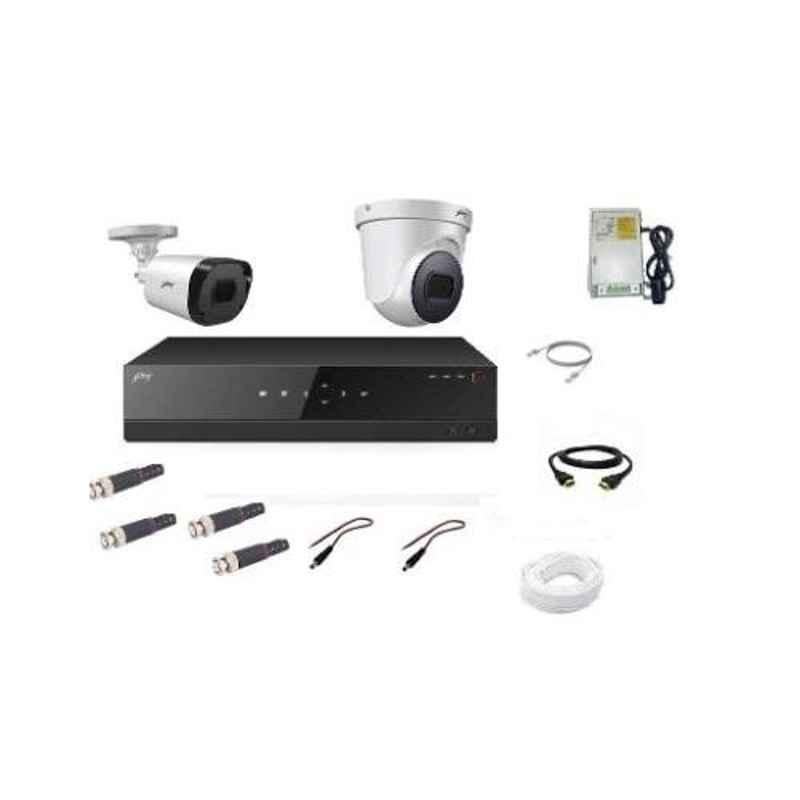 Godrej SeeThru 5MP Full HD White CCTV Camera Kit, Godrej5MP4CH1DOME1BULLET