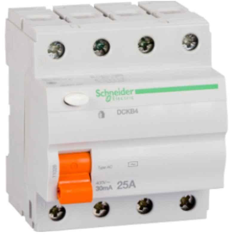 Schneider 11028 25A 30mA 4 Pole Residual Current Circuit Breaker