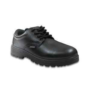 Lancer TP-200 Leather Steel Toe Black Safety Shoes for Men, Size: 12