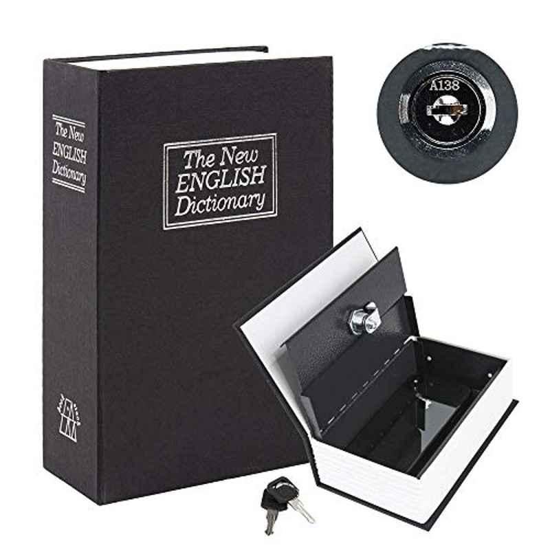 Rubik Metal Navy Blue Book Safe with Key Lock, Size: Small
