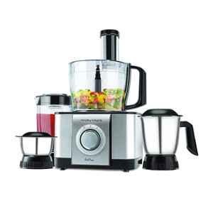 Morphy Richards Icon DLX 1000W Silver Food Processor with 3 Jars, 640080