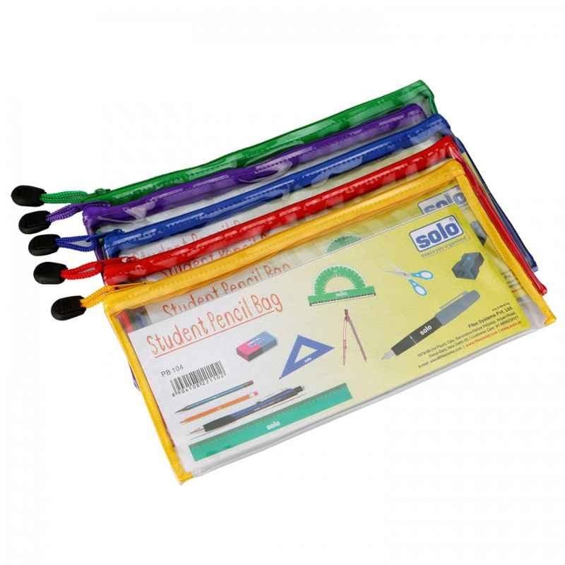 Solo XL Assorted Student Pencil Bag, PB 104 (Pack of 80)