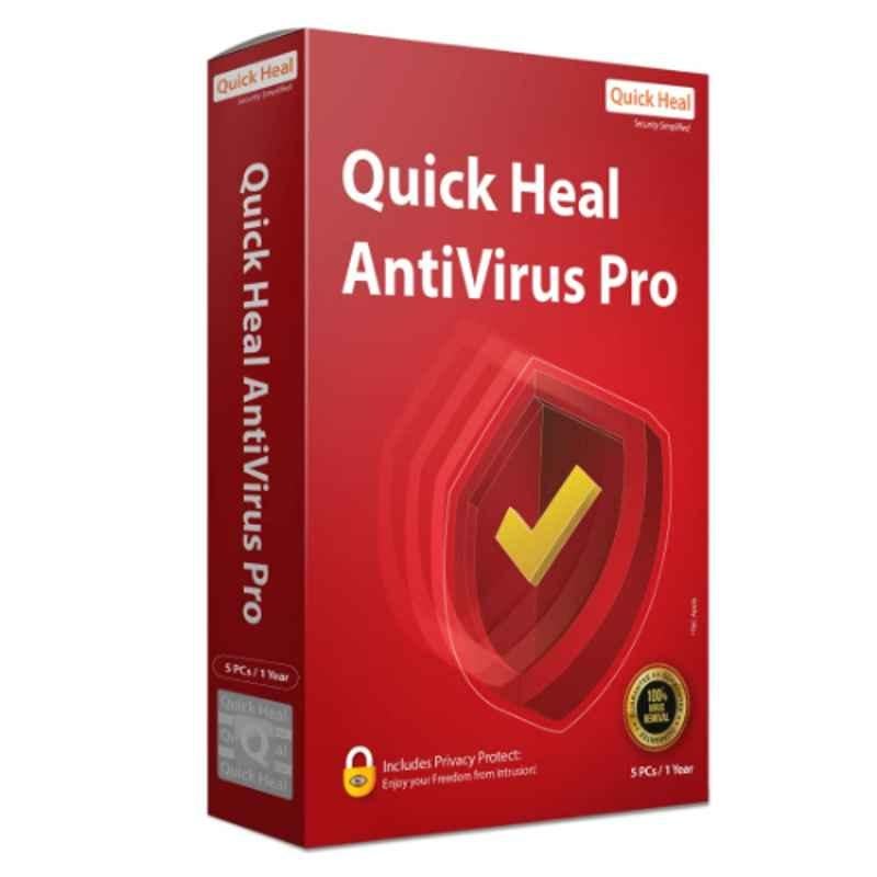 Quick Heal Antivirus Pro for 5 Users 1 Year with CD/DVD