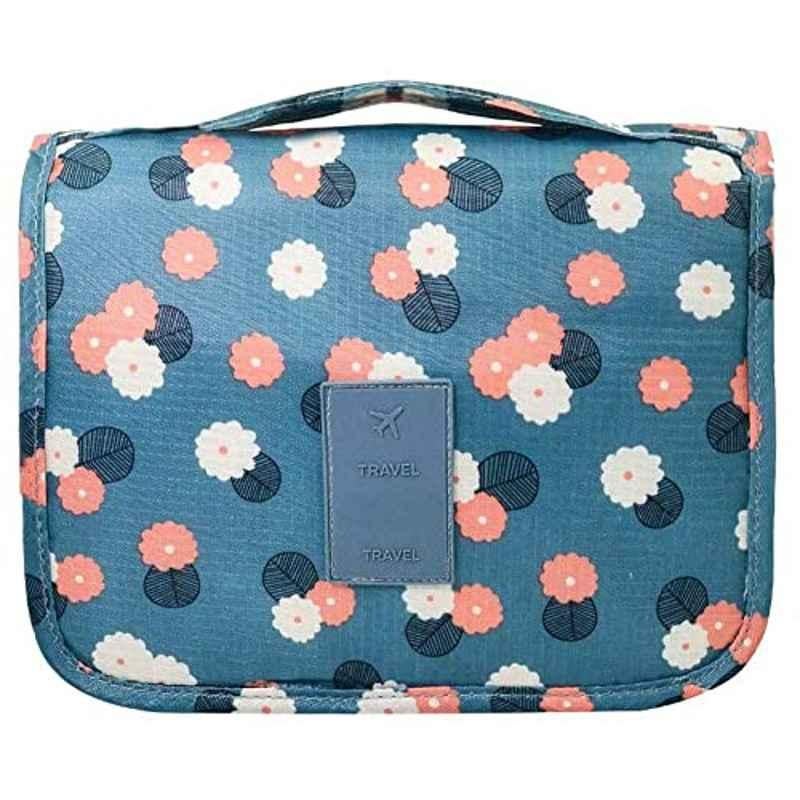 Rubik Blue Flower Travel Makeup Bag, RHGFTB4826