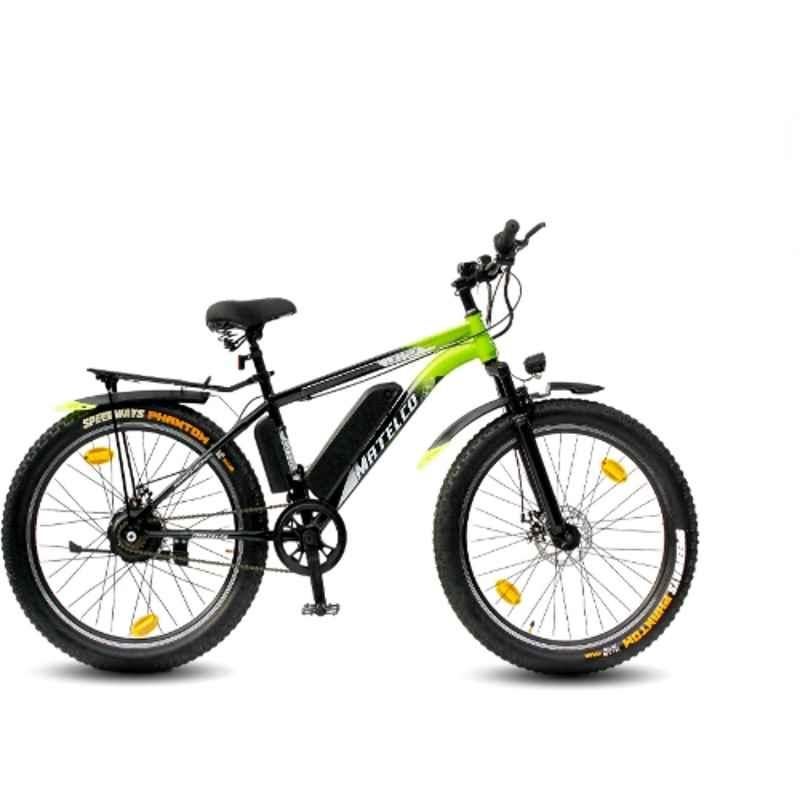 Matelco ULTRA EA 7.8Ah 26 inch Green & Black Single Speed Electric Cycle with Li-ion Battery, Speed: 28 km/hr