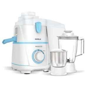 Havells Rigo 2 500W White & Blue Juicer Mixer Grinder with 2 Jars, GHFJMBUW050