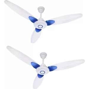 Candes Florence 41W White & Blue 3 Blade Anti Dust Ceiling Fan, Sweep: 1200 mm (Pack of 2)