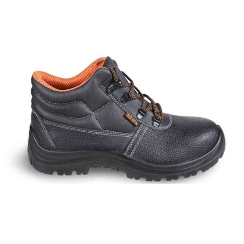 Beta Basic 7243CK Leather Steel Toe Black Safety Shoes, 072431341, Size: 7
