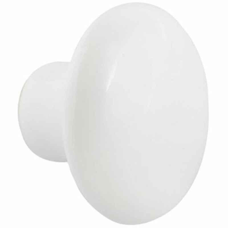 101 Plain 25mm White Plastic Cupboard Knob