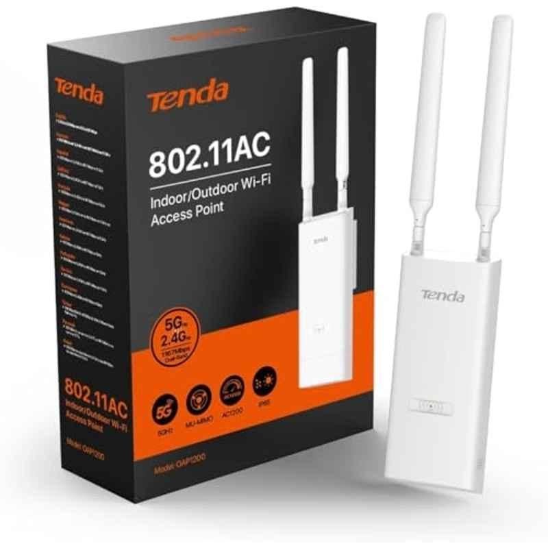 Tenda 1200Mbps AC1200 Dual-Band Outdoor Wi-Fi Access Point Router with MU-MIMO, IP65 Waterproof & PoE Powered, OAP1200