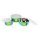 Sempl 3 Pcs Flora Stainless Steel & Plastic Green Grocery Container Set with Lid