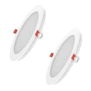 Fybros Faro 6W Polycarbonate Natural White Round LED Panel Light, FLS5055B (Pack of 2)